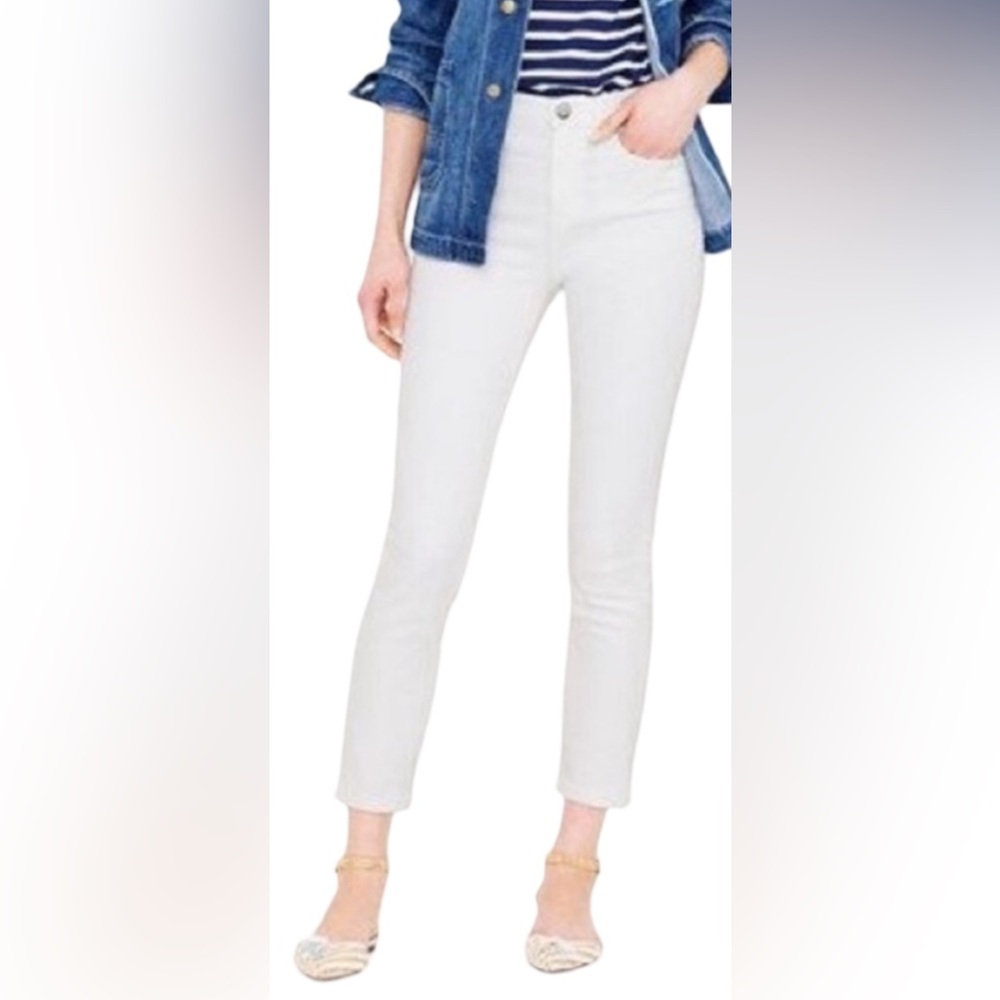 J. Crew Women's White Lookout High Rise Skinny Cropped Jeans Size 29